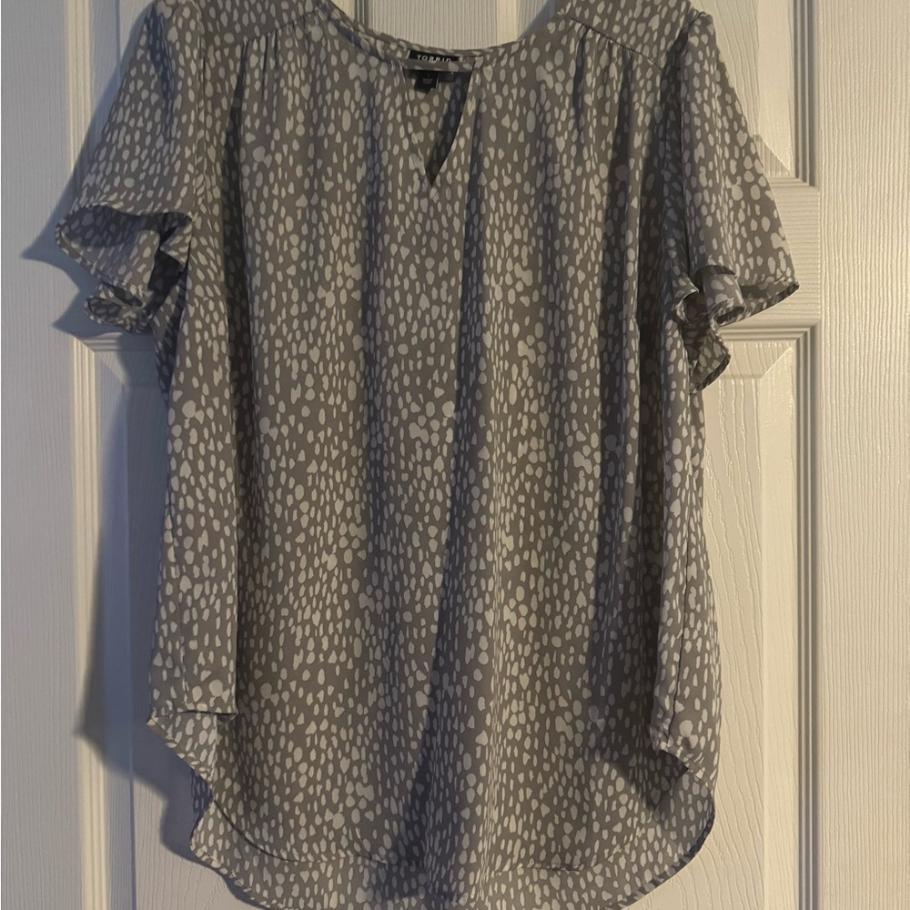 Gray Patterned Women's Top